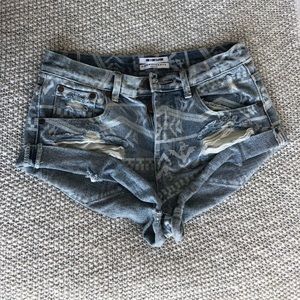 One Teaspoon Denim Shorts Size 24
